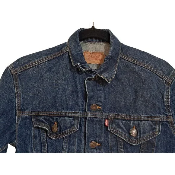 Vintage 1980s Levis Type III Trucker Jacket Kids M USA Womens XS/S Cropped - Picture 6 of 9